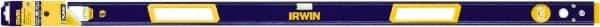 Irwin - Magnetic 48" Long 3 Vial Box Beam Level - Aluminum, Blue/Yellow, 1 Level & 2 Plumb Vials - Makers Industrial Supply