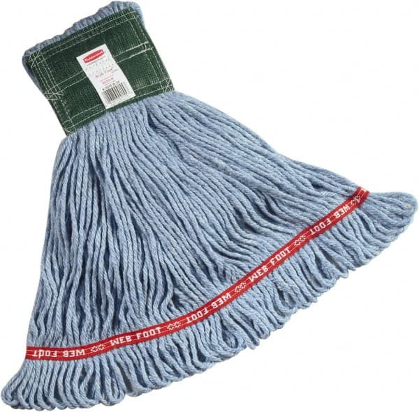 Rubbermaid - 1" Green Head Band, Medium Blended Fiber Loop End Mop Head - 4 Ply, Side Loading Connection - Makers Industrial Supply