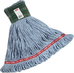 Rubbermaid - 1" Green Head Band, Medium Blended Fiber Loop End Mop Head - 4 Ply, Side Loading Connection - Makers Industrial Supply