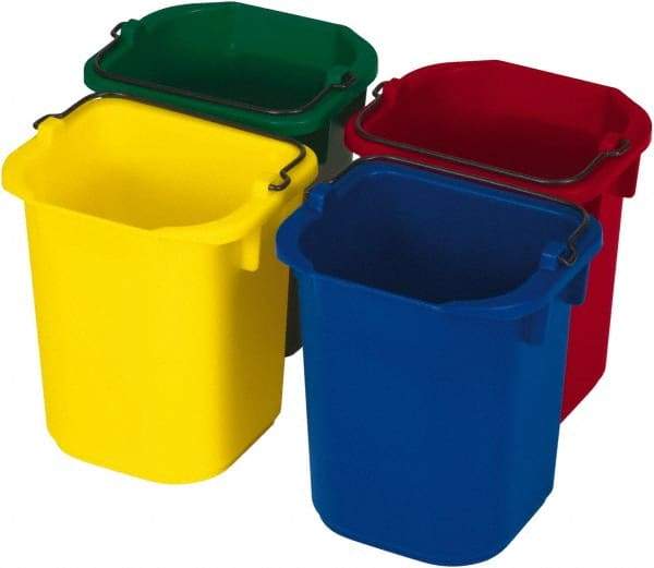 Rubbermaid - 5 Qt, 215.9mm High, Polypropylene Rectangular Color Variety Single Pail (4-Pack) - Handle Included, 190.5mm Top Length x 234.95mm Top Width - Makers Industrial Supply