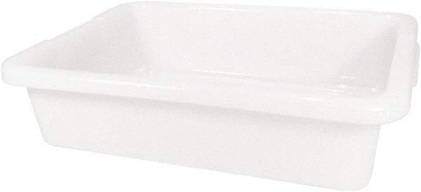 Rubbermaid - 4.6 Gal, White Polyethylene Tote Container - Nesting, 20" Long x 15" Wide x 5" High - Makers Industrial Supply