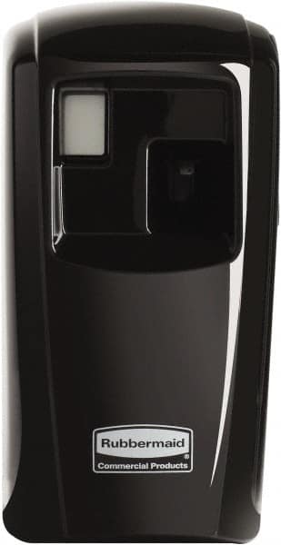 Rubbermaid - 0.012 Cu Ft Coverage, Black Metered Aerosol Dispenser - C Battery Required - Makers Industrial Supply