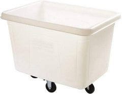 Rubbermaid - 400 Lb Load Capacity, 12 Cu Ft, 9.6 Bushels, Polyethylene Cube Truck - 28" Wide x 42-3/4" Long x 33" High, White - Makers Industrial Supply