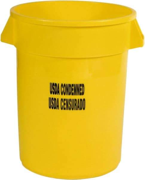 Rubbermaid - Round, Yellow Food Storage Container - 27.3" High x 22" Wide - Makers Industrial Supply