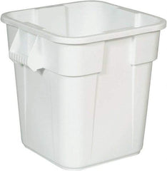 Rubbermaid - 28 Gal White Square Trash Can - Polyethylene, 572mm High x 546.1mm Long x 546.1mm Wide - Makers Industrial Supply