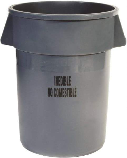 Rubbermaid - Round, Gray Food Storage Container - 31-1/2" High x 24" Wide - Makers Industrial Supply