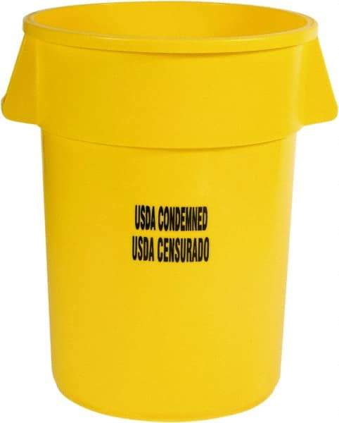 Rubbermaid - Round, Yellow Food Storage Container - 31-1/2" High x 24" Wide - Makers Industrial Supply