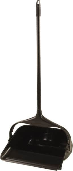 Rubbermaid - 11.3" Wide x 5" High Upright Dustpan - Plastic Body, 24-1/2" Handle, Black - Makers Industrial Supply