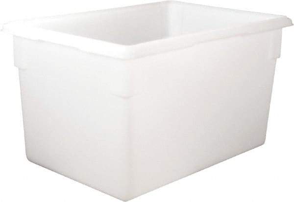 Rubbermaid - Rectangular, White Polyethylene Food Tote Box - 15" High x 18" Wide x 26" Long, with Snap-On Lid - Makers Industrial Supply