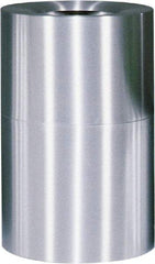 Rubbermaid - 62 Gal Aluminum Round Decorative Waste Receptacle With Top - Aluminum, 35" High - Makers Industrial Supply