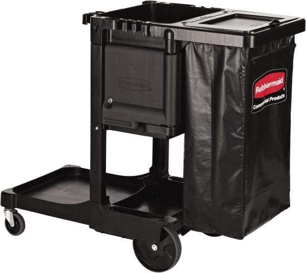 Rubbermaid - Aluminum & Structural Web Plastic Janitor Cart - 552mm Width, 1,168.4mm Long - Makers Industrial Supply