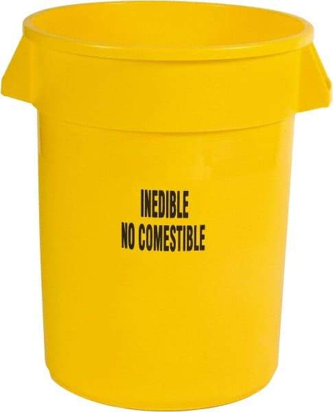 Rubbermaid - Round, Yellow Food Storage Container - 27.3" High x 22" Wide - Makers Industrial Supply