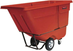 Rubbermaid - 1,250 Lb Load Capacity, 1 Cu Yd, Polyethylene Tilt Truck - 33-1/2" Wide x 72-1/4" Long, Red - Makers Industrial Supply