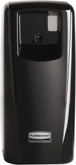 Rubbermaid - 0.019 Cu Ft Coverage, Black Metered Aerosol Dispenser - D Battery Required - Makers Industrial Supply