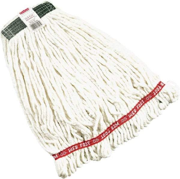 Rubbermaid - 1" Green Head Band, Medium Blended Fiber Loop End Mop Head - Side Loading Connection - Makers Industrial Supply