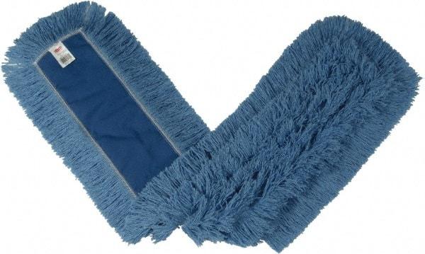 Rubbermaid - 48" Long x 5" Wide Cotton/Synthetic Dust Mop Head - Envelope Connection, Blue, Cut-End Head, Launderable - Makers Industrial Supply