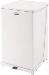 Rubbermaid - 40 Gal Square Unlabeled Trash Can - 30" High x 19" Long x 19" Wide, White, Steel - Makers Industrial Supply