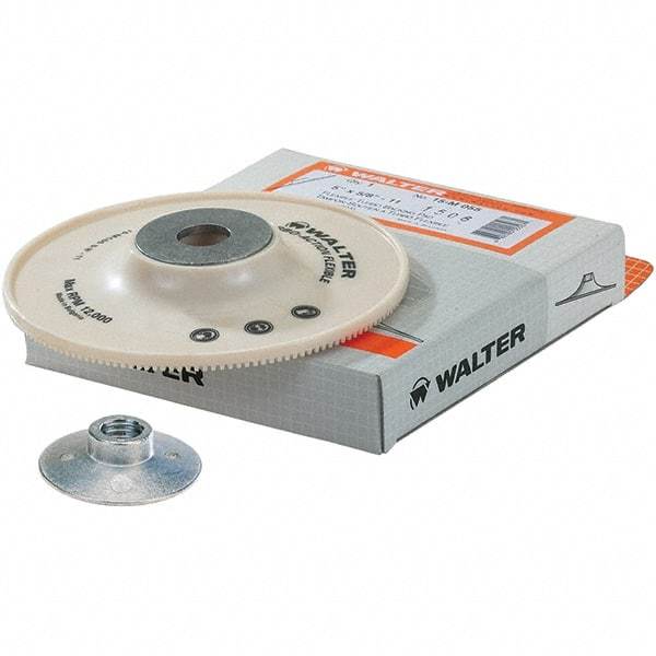 WALTER Surface Technologies - 5" Diam Disc Backing Turbo Backing Pad - Soft Density, 12,200 RPM - Makers Industrial Supply