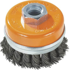 WALTER Surface Technologies - 6" Diam, 5/8-11 Threaded Arbor, Steel Fill Cup Brush - 0.02 Wire Diam, 8,600 Max RPM - Makers Industrial Supply