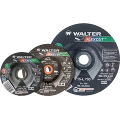 WALTER Surface Technologies - 3" Diam x 3/8" Hole, 36 Grit Surface Grinding Wheel - Aluminum Oxide/Silicon Carbide Blend, Resinoid Bond - Makers Industrial Supply