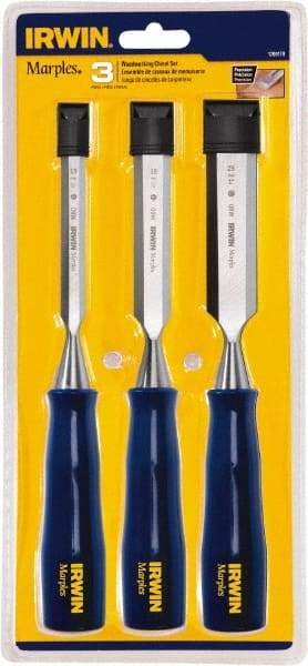 Irwin - 3 Piece Wood Chisel Set - Polypropylene, Sizes Included 1/2 to 1" - Makers Industrial Supply