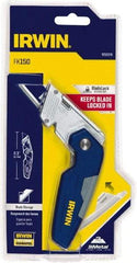 Irwin - Fixed Folding Utility Knife - Metal Handle, 3 Blades Included - Makers Industrial Supply