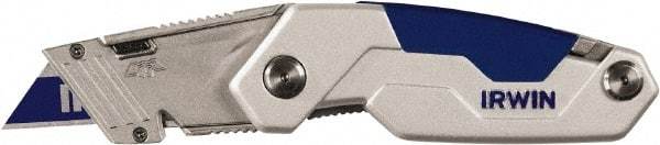 Irwin - Fixed Folding Utility Knife - Metal Handle, 3 Blades Included - Makers Industrial Supply