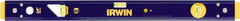 Irwin - 24" Long 3 Vial Box Beam Level - Aluminum, Blue/Yellow, 1 Level & 2 Plumb Vials - Makers Industrial Supply