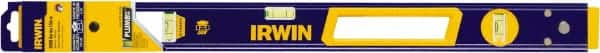 Irwin - Magnetic 24" Long 3 Vial Box Beam Level - Aluminum, Blue/Yellow, 1 Level & 2 Plumb Vials - Makers Industrial Supply