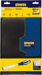 Irwin - 5 Piece Wood Chisel Set - Acetate, Sizes Included 1/4 to 1-1/4" - Makers Industrial Supply