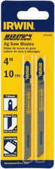 Irwin Blades - 4" Long x 0.059" Thick x 0.283" Wide, 10 Teeth per Inch, Carbon Steel Jig Saw Blade - Toothed Edge, T-Shank, Fleam Ground Tooth Set - Makers Industrial Supply