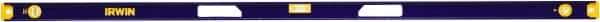 Irwin - 72" Long 3 Vial I-Beam Level - Aluminum, Blue/Yellow, 1 Plumb & 2 Level Vials - Makers Industrial Supply