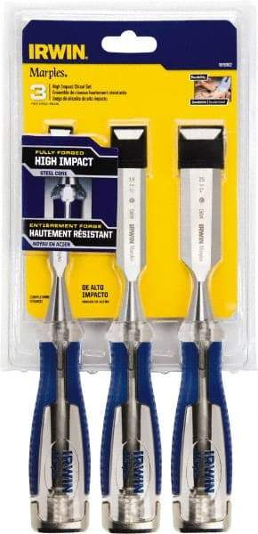 Irwin - 3 Piece Wood Chisel Set - Acetate, Sizes Included 1/2 to 1" - Makers Industrial Supply