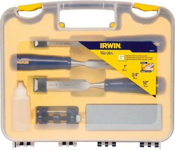 Irwin - 6 Piece Wood Chisel Set - Polypropylene, Sizes Included 1/2 to 1" - Makers Industrial Supply