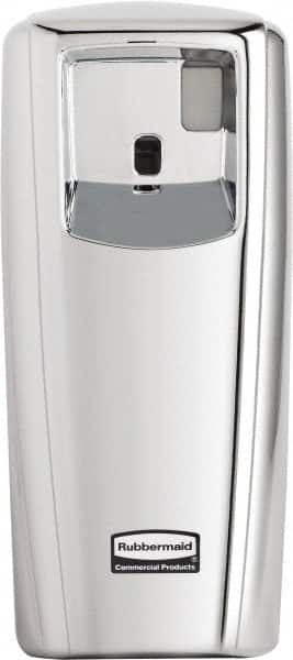 Rubbermaid - 0.019 Cu Ft Coverage, Chrome Metered Aerosol Dispenser - D Battery Required - Makers Industrial Supply