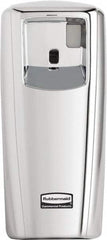 Rubbermaid - 0.019 Cu Ft Coverage, Chrome Metered Aerosol Dispenser - D Battery Required - Makers Industrial Supply