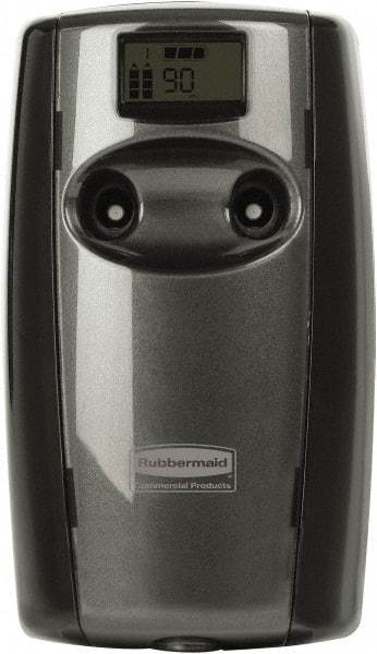 Rubbermaid - 0.63 Cu Ft Coverage, Black Metered Aerosol Dispenser - Makers Industrial Supply