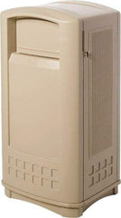 Rubbermaid - 35 Gal Beige Rectangle Decorative Waste Receptacle With Top - 1,044mm High x 543.56mm Long x 515.62mm Wide - Makers Industrial Supply