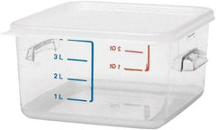 Rubbermaid - Square, Clear Polycarbonate Food Storage Container - 4.8" High x 8.8" Wide x 8.8" Long - Makers Industrial Supply