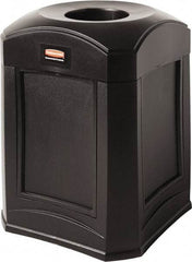 Rubbermaid - 35 Gal Black Square Decorative Waste Receptacle With Top - 31" High x 609.6mm Long x 24" Wide - Makers Industrial Supply