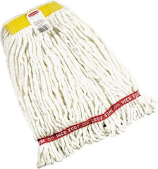 Rubbermaid - 1" Yellow Head Band, Small Blended Fiber Loop End Mop Head - Side Loading Connection - Makers Industrial Supply