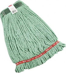 Rubbermaid - Green Head Band, Medium Blended Fiber Loop End Mop Head - Clamp Jaw & Side Loading Connection - Makers Industrial Supply