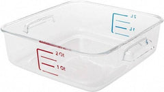 Rubbermaid - Square, Clear Polycarbonate Food Storage Container - 2.7" High x 8.8" Wide x 8.8" Long - Makers Industrial Supply