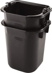 Rubbermaid - 5 Qt, 215.9mm High, Plastic Rectangular Black Single Pail - Handle Included, 190.5mm Top Length x 234.95mm Top Width - Makers Industrial Supply