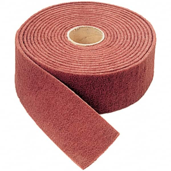 WALTER Surface Technologies - 30' Long x 4" Wide Nonwoven Roll - Medium Grade, Maroon, Aluminum Oxide - Makers Industrial Supply