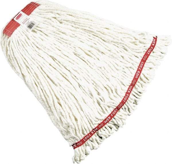 Rubbermaid - Red Head Band, Large Blended Fiber Loop End Mop Head - 4 Ply, Screw On Connection - Makers Industrial Supply