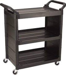 Rubbermaid - 150 Lb Capacity, 18-5/16" Wide x 34" Long x 36-5/8" High Standard Utility Cart - 3 Shelf, Plastic, Swivel Casters - Makers Industrial Supply