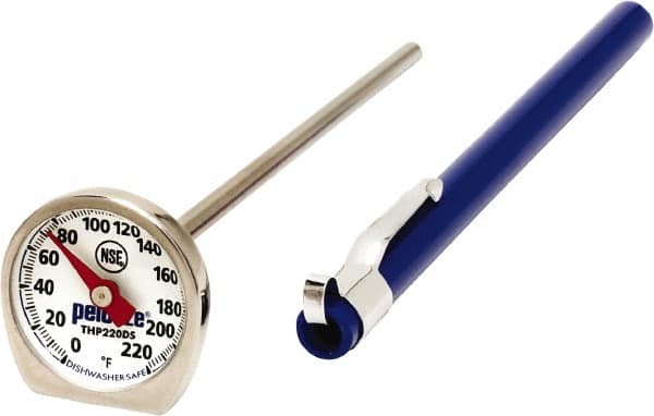 Rubbermaid - 0 to 220°F, Dial Pocket Thermometer - Stainless Steel - Makers Industrial Supply