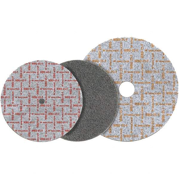 WALTER Surface Technologies - 3" Diam, 1/4" Face Width, 3/8" Center Hole, Medium Grade, Aluminum Oxide Deburring Wheel - Unitized, Hard Grade, 18,100 RPM - Makers Industrial Supply