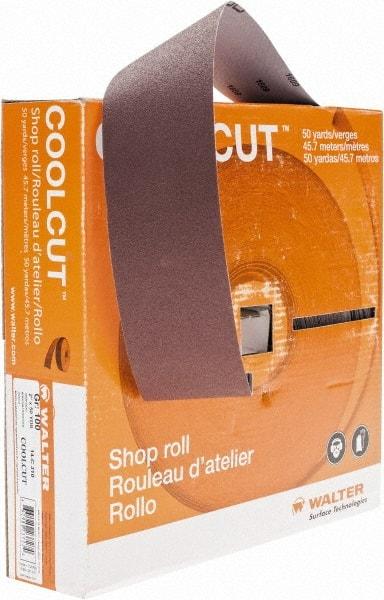 WALTER Surface Technologies - 2" x 50 Yd 100 Grit Aluminum Oxide Cloth Roll - J Weighted Backing - Makers Industrial Supply